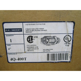 O-ZGedney 4Q-400T 4" Liquidtight Connector 4Q400T
