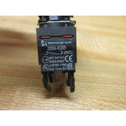 Telemecanique ZB6-E2B Contact Block ZB6E2B 32573 WZB6AS Button - Used