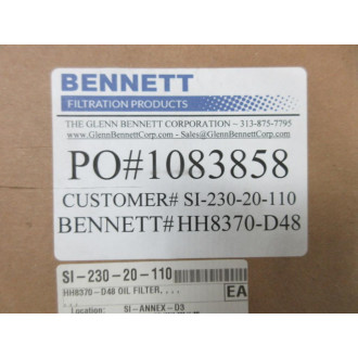 Glenn Bennett HH8370-D48 Filter HH8370D48 Length: 14-58"