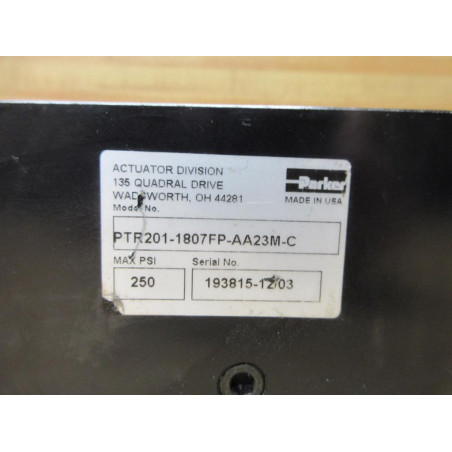 Parker PTR201-1807FP-AA23M-C Rotary Actuator - New No Box