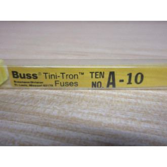 Bussmann A-10 Buss Tini-Tron 10A Fuse A10 (Pack of 10)