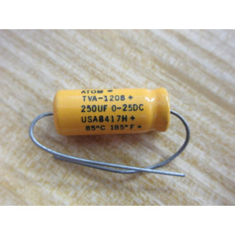 Sprague TVA-1208 Atom Capacitor TVA 1208 250UF 0-25DC (Pack of 10) - New No Box