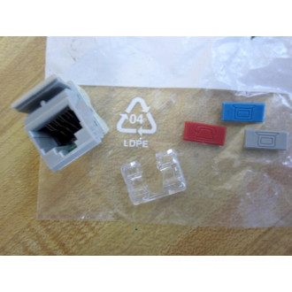 Siemon MX5-F04 Outlet, 1-Port Mod Jack, CAT5E, RJ45,Gray MX5F04 (Pack of 4)