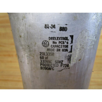 General Electric 21L3358 GE DIELEKTROL Capacitor D20AFC - Used
