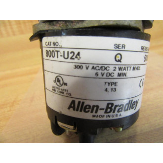Allen Bradley 800T-U24 Potentiometer 800TU24 Series Q - WO Knob - Used