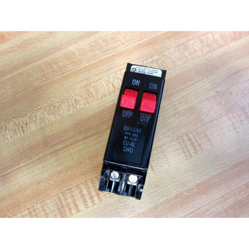 Bryant BD-20-20 2020A 2P Duplex Circuit Breaker BD2020 - New No Box Bryant BD-20-20 2020A 2P Duplex Circuit Breaker BD2020 - New No Box