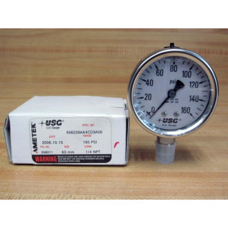 Ametek USG 656239AA4CD3A00 SS 63mm Filled Pressure Gauge 256011