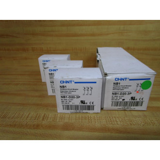Chint NB1-D20-3P 20A Circuit Breaker NB1D203P (Pack of 3)