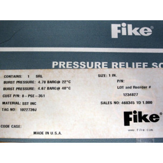 Fike SRL 1" Rupture Disc