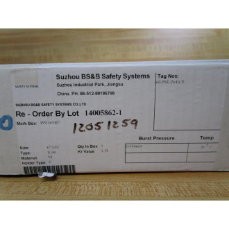 BS&B Safety Systems 14005862-1 6" Rupture Disc S-90