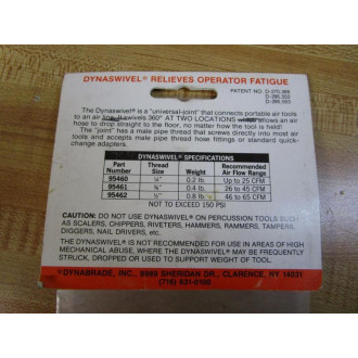 Dynabrade 95461 Dynaswivel 38" Hose Connector