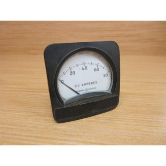 General Electric 0-80 DC AMPERES GE DC Ampere Meter 0-80 - Used