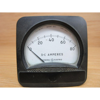 General Electric 0-80 DC AMPERES GE DC Ampere Meter 0-80 - Used