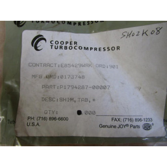 Cooper Turbo Compressor P1794287-00007 Shim, Tab 0A .005 (Pack of 8)
