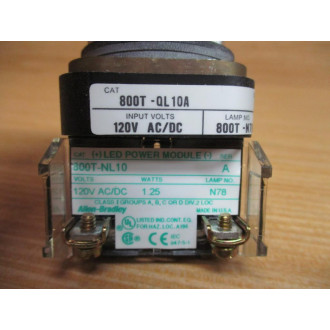 Allen Bradley 800T-QL10A Amber Pilot Light - New No Box