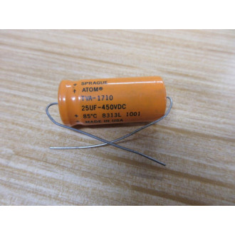 Sprague TVA-1710 Atom Capacitor TVA1710 25 UF 450 VDC (Pack of 2) - New No Box