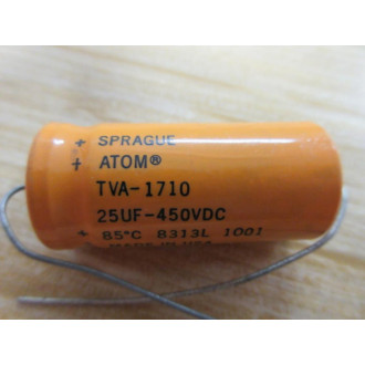 Sprague TVA-1710 Atom Capacitor TVA1710 25 UF 450 VDC (Pack of 2) - New No Box