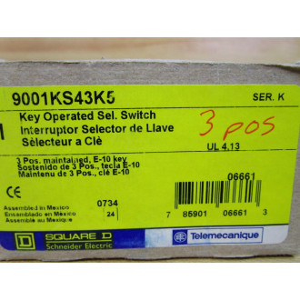 Square D 9001KS43K5 Telemecanique Selector Switch WTwo Keys