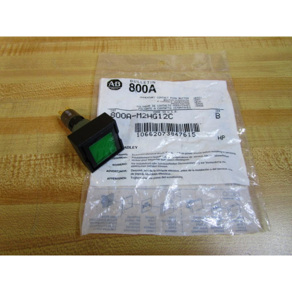 Allen Bradley 800A-M2HG12C Momentary Contat Push Button 800AM2HG12C