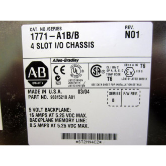 Allen Bradley 1771-A1BB IO Chassis 1771A1B Ser.B Rev.N01 - Used
