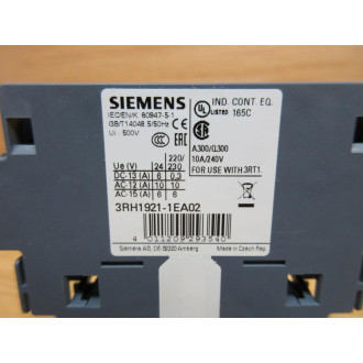Siemens 3RH1921-1EA02 Aux.Switch Block 3RH19211EA02