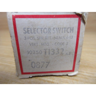 Cutler Hammer 10250 T1332 Selector Switch 10250T1332