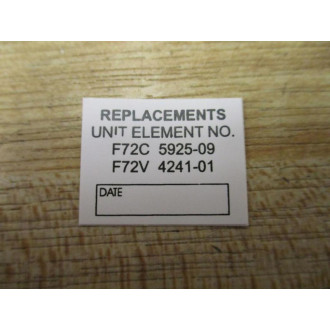 Norgren F72C 5925-09 Filter & Vapor Removal Element F72V 4241-01