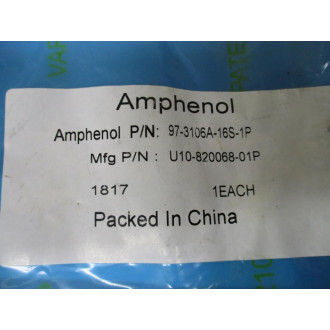 Amphenol Aerospace MS3106A16S-1P Connector 97-3106A16S-1P