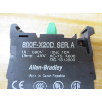 Allen Bradley 800F-X20D Contact Block 800FX20D - New No Box