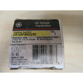 General Electric CR104PBM92R5 Push Button Switch GE
