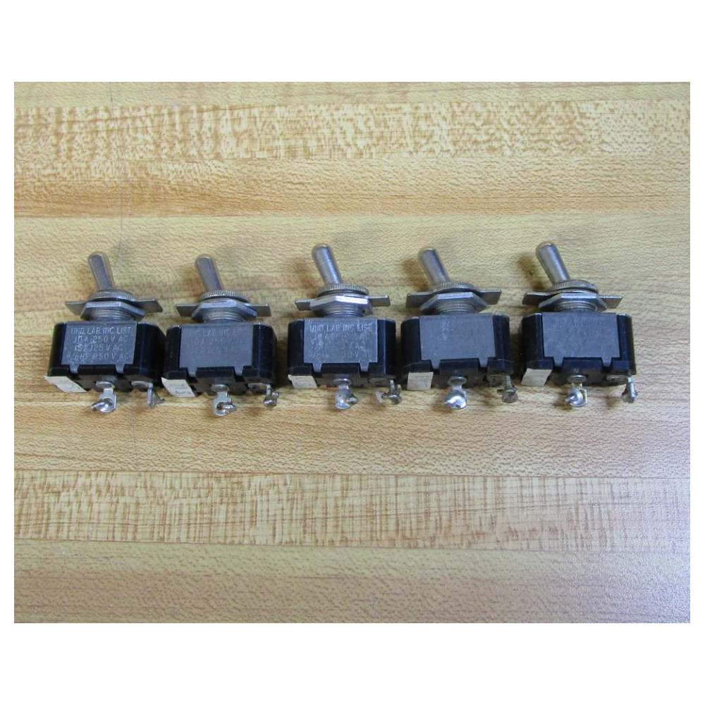 Und. Lab 10A 250VAC Toggle Switch 10A250VAC (Pack of 5) - Used