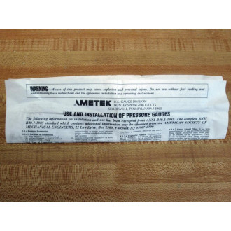 Ametek USG BU-2457-FS 2.5 " Filled Pressure Gauge 160 PSI