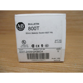 Allen Bradley 800T-2HWH2KB6DX Illum. Selector Switch 800T2HWH2KB6DX