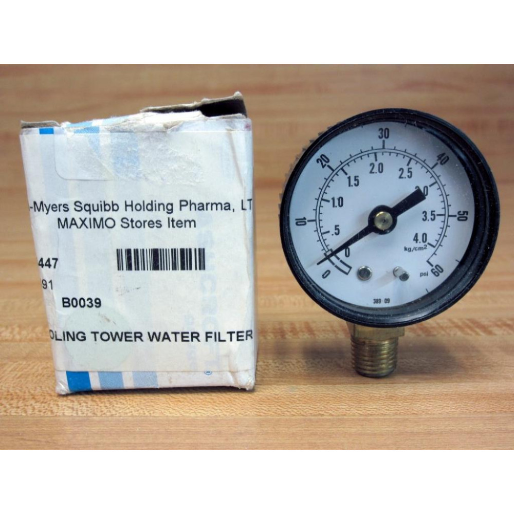 Bristol-Myers MTI104447 2" Pressure Gauge 60 PSI4.0 kgcm² Bristol-Myers MTI104447 2" Pressure Gauge 60 PSI4.0 kgcm²