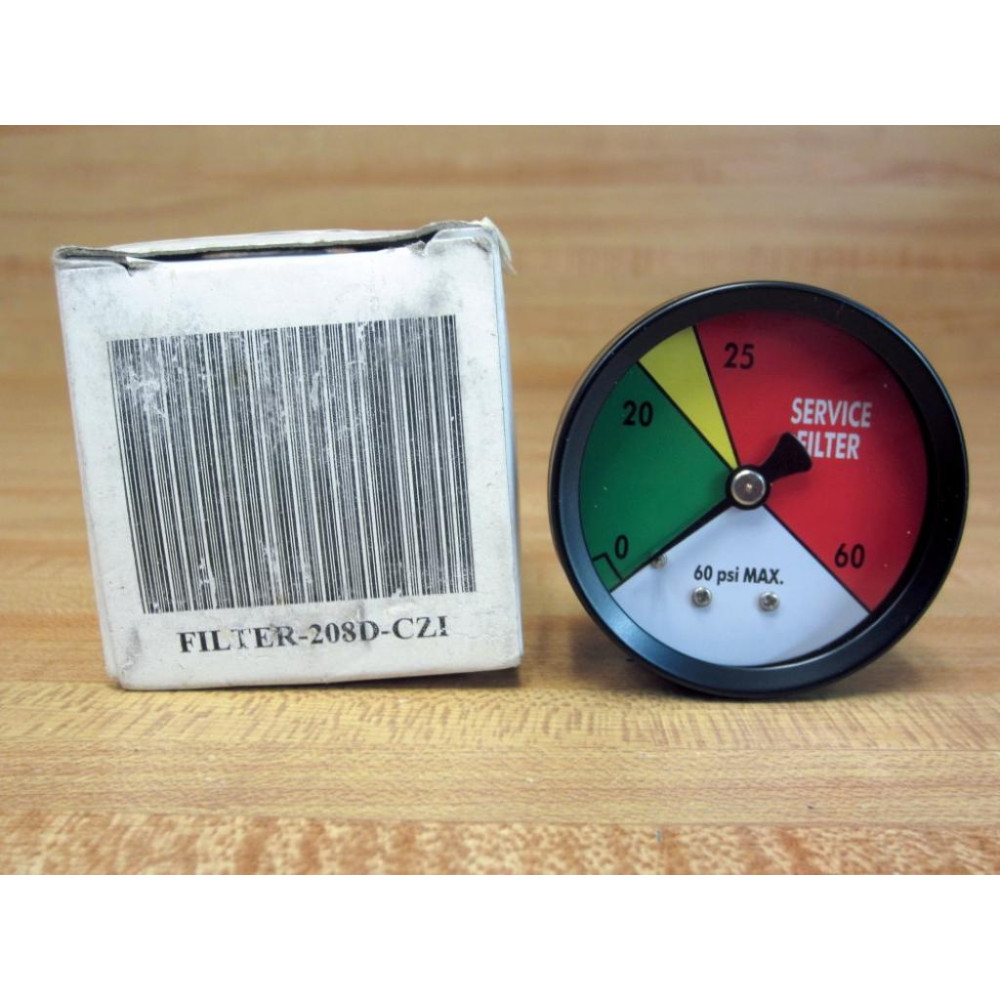 PIC FILTER-208D-CZ1 2" Filter Gauge wColor Zones 127671 PIC FILTER-208D-CZ1 2" Filter Gauge wColor Zones 127671