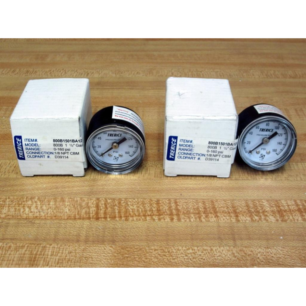 Trerice 800B1501BA120 1.5" Pressure Gauge 800B (Pack of 2) Trerice 800B1501BA120 1.5" Pressure Gauge 800B (Pack of 2)