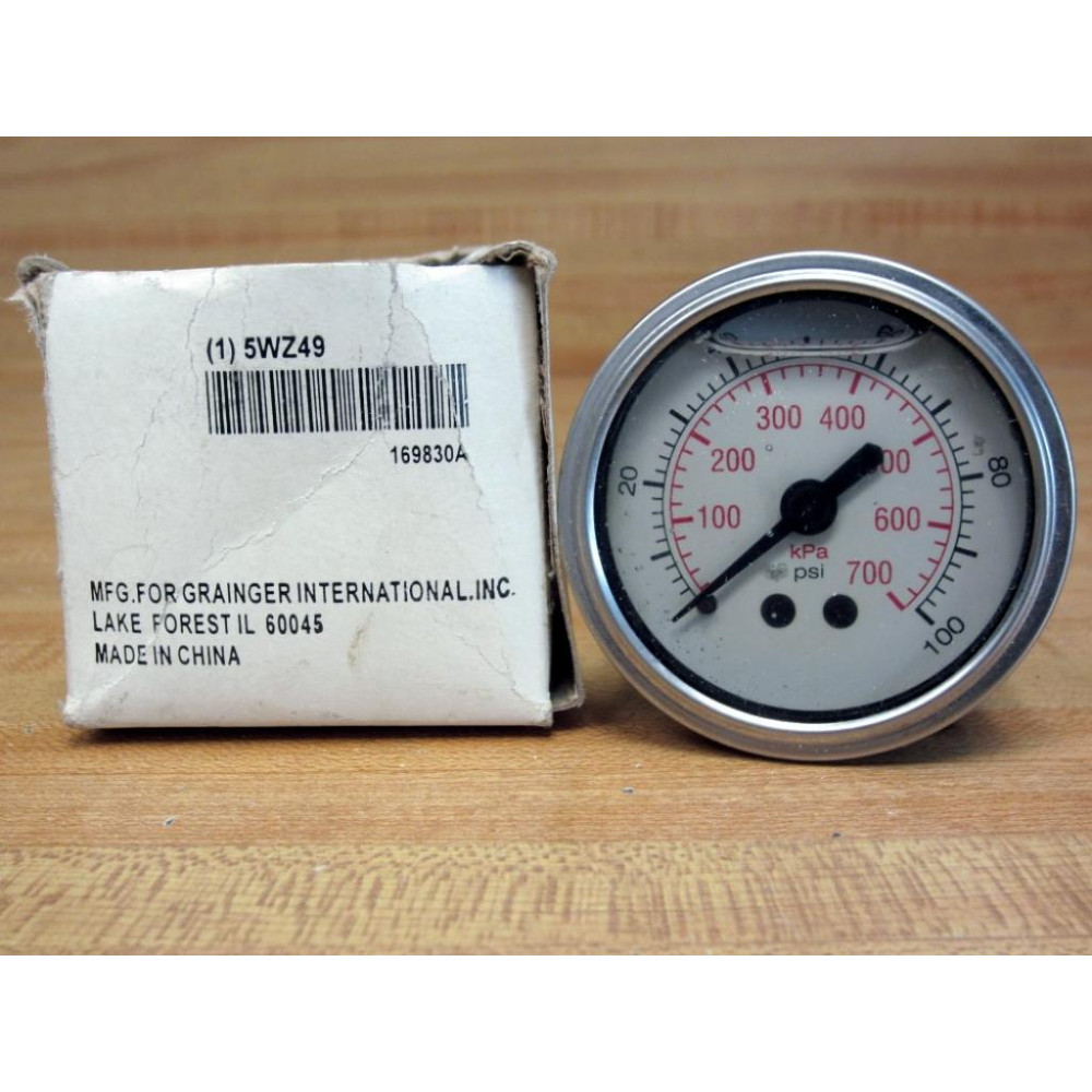 Grainger 5WZ49 2" Liquid Filled Pressure Gauge Grainger 5WZ49 2" Liquid Filled Pressure Gauge