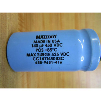 Mallory CG141T450U3C Capacitor 658-9651-416 - Used