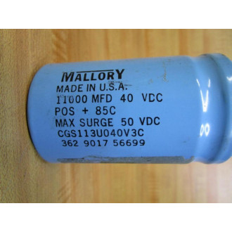 Mallory CGS113U040V3C Capacitor - Used