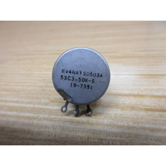 Clarostat RV4NAYSD503A Potentiometer 53C3-50K-S W Dial - Used
