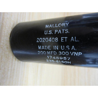 Mallory 235-6150H Capacitor 2020408 ET AL Small Crack - Used