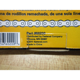 Stronghold 60200 Fastenal Roller Chain 25-1R 10' Length 25-1R-10FT
