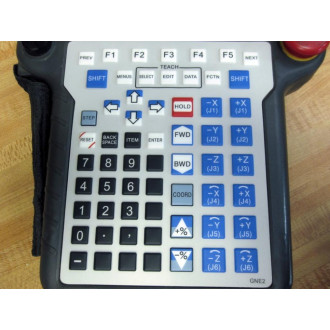Fanuc A05B-2301-C305 Teach Pendant Enc.Only wNew Keypad, SSW + E-Stop - Used