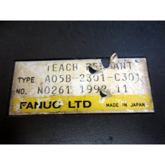 Fanuc A05B-2301-C301 Pendant A05B2301C301 Enclosure Only wNew Keypad+HDW - Used