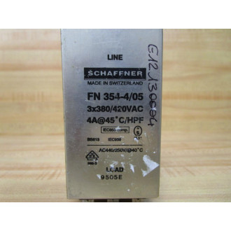Schaffner FN 354-405 Power Line Filter FN354405 - Used