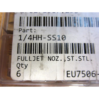 14HH-SS10 FullJet Full Cone Spray Nozzle 14HHSS10 (Pack of 6)