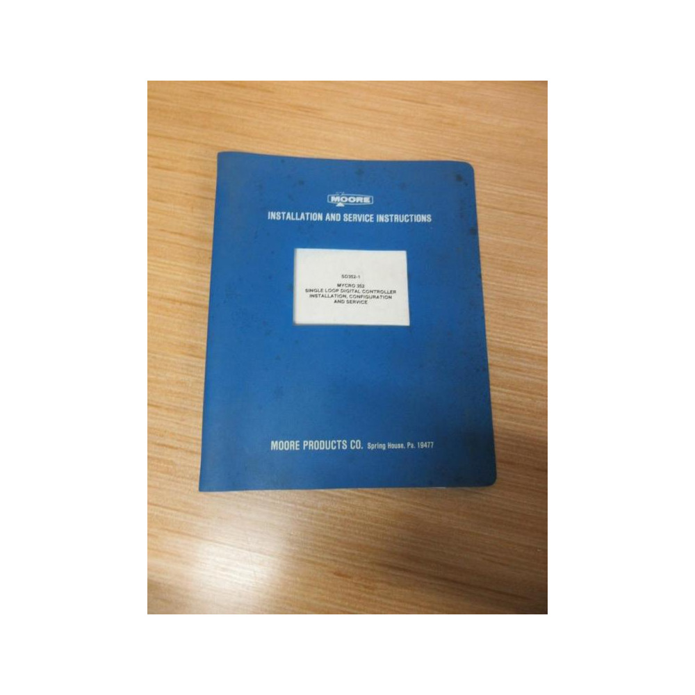 Moore SD352-1 Manual For Mycro 352 Issue 5 - Used