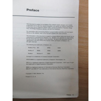 AEG GM-MBPL-001 Modicon Modbus Plus Network Guide - Used