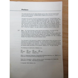 AEG GM-0984-501 Modicon System Planning & Installation Guide - Used