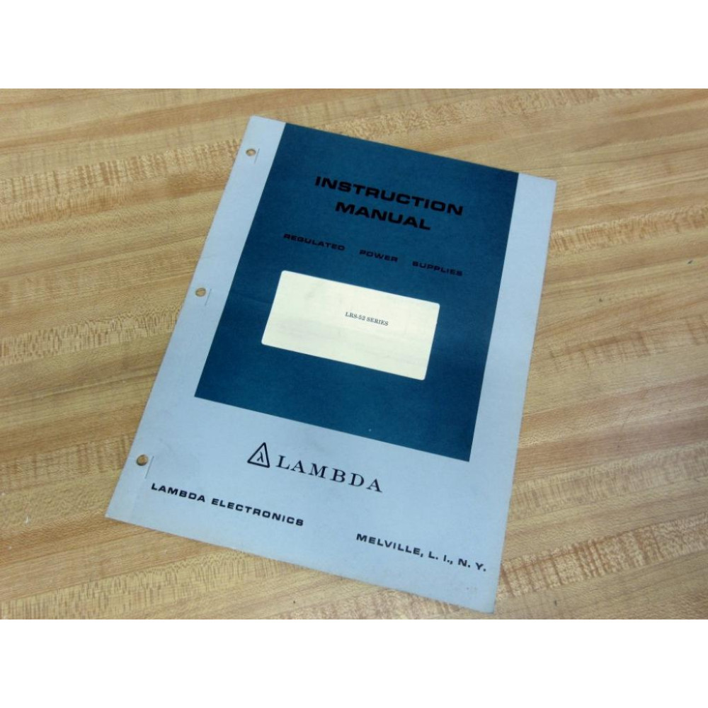Lambda IM-LRS-52 Regulated Power Supplies Instruction Manual - New No Box